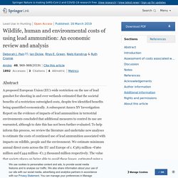 AMBIO 16/03/19 Wildlife, human and environmental costs of using lead ammunition: An economic review and analysis