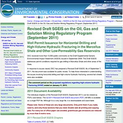 Revised Draft SGEIS on the Oil, Gas and Solution Mining Regulatory Program (September 2011)
