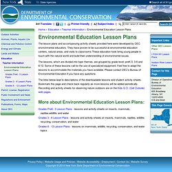Environmental Education Lesson Plans