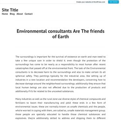 Environmental consultants Are The friends of Earth