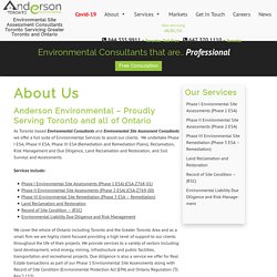 About Us - Environmental Consultants Toronto and all of Ontario