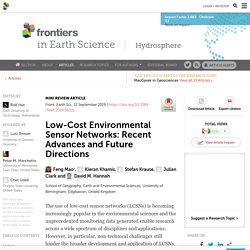 Low-Cost Environmental Sensor Networks: Recent Advances and Future Directions
