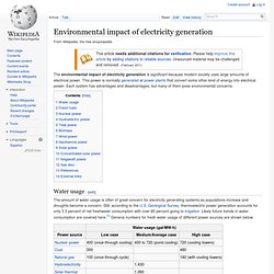 Environmental concerns with electricity generation