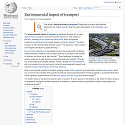 Environmental impact of transport
