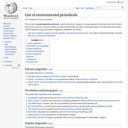 List of environmental periodicals