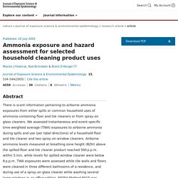Ammonia exposure and hazard assessment for selected household cleaning product uses