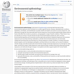 Environmental epidemiology