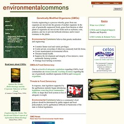 Environmental Commons: Genetically Modified Organisms (GMOs)