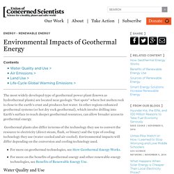 Environmental Impacts of Geothermal Energy