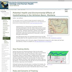 Potential Health and Environmental Effects of Hydrofracking in the Williston Basin, Montana
