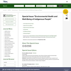Special Issue : Environmental Health and Well-Being of Indigenous People