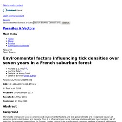 PARASITES & VECTORS - 2016 - Environmental factors influencing tick densities over seven years in a French suburban forest