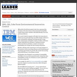 IBM, GM, Coke Form Environmental Innovation Council