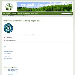 Environmental Leadership Program (ELP)