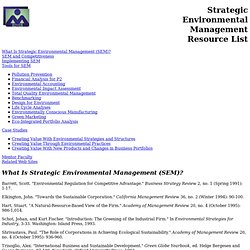 NPPC Strategic Environmental Management Resource List