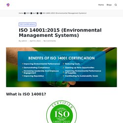 ISO 14001:2015 ENVIRONMENTAL MANAGEMENT SYSTEM