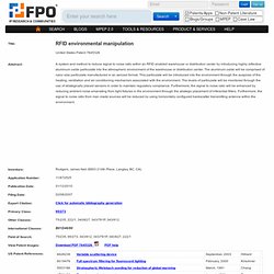 RFID environmental manipulation - Rodgers, James Neil