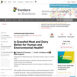 Is Grassfed Meat and Dairy Better for Human and Environmental Health?