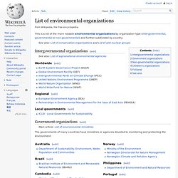 List of environmental organizations