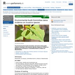 UK Environmental Audit Committee on invasive species