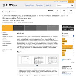 Environmental Impact of the Production of Mealworms as a Protein Source for Humans – A Life Cycle Assessment