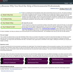3 Reasons Why You Need the Help of Environmental Professionals
