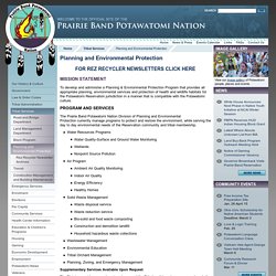 Planning and Environmental Protection » Prairie Band of Potawatomi Nation