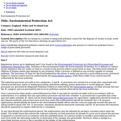 Environmental Protection Act - Summary