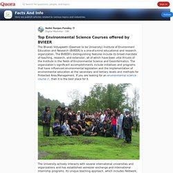 Top Environmental Science Courses offered by BVIEER