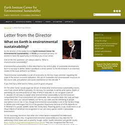Letter from the Director – The Earth Institute Center for Environmental Sustainability