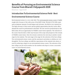 Benefits of Pursuing an Environmental Science Course from Bharati Vidyapeeth IEER
