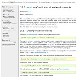 28.3. venv — Creation of virtual environments — Python 3.6.0a3 documentation