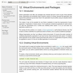 12. Environnements virtuels et paquets — Documentation Python 3.9.1rc1