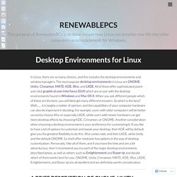 Desktop Environments for Linux