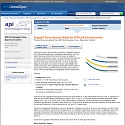 Rugged Temp Sensor Made for Difficult Environments from Spectrum Control Inc.