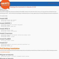 How to change Desktop Environments in Ubuntu 12.10