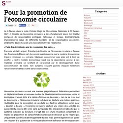 Tendances Environnement » Pour la promotion de l’économie circulaire