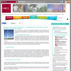 L’éolien terrestre dans la Somme : un département au top avec plus de 850 MW accordés et installés / Energie, climat et qualité de l'air / L'environnement / Développement durable / Accueil - Somme.fr