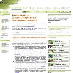 technique environnement et développement durable