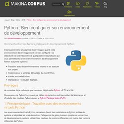 Python : Bien configurer son environnement de développement