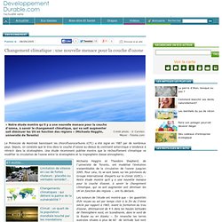 Changement climatique : une nouvelle menace pour la couche d’ozone