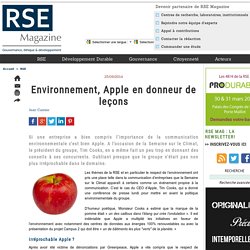 Environnement, Apple en donneur de leçons