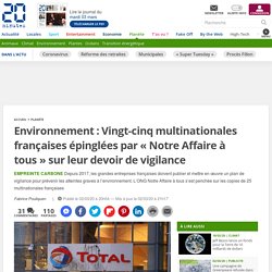 Environnement : Vingt-cinq multinationales françaises épinglées par « Notre Affaire à tous » sur leur devoir de vigilance