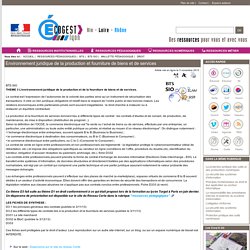 Environnement juridique de la production et fourniture de biens et de services - [Site Economie-Gestion Académie de Lyon]