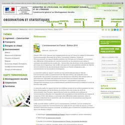 L'environnement en France - Édition 2014 [Publications, Références, 2014] : Observation et statistiques