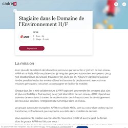 ▷ Offre Emploi Stagiaire dans le Domaine de l'Environnement BronBron (69500) - Recrutement Stage APRR