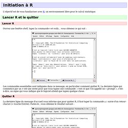 L'environnement logiciel statistique R : initiation