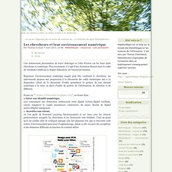 Les chercheurs et leur environnement numérique