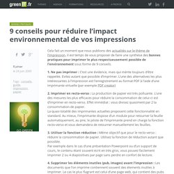 9 conseils pour réduire l'impact environnemental de vos impressions