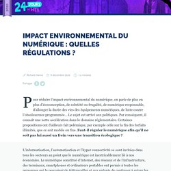 Impact environnemental du numérique : quelles régulations ?